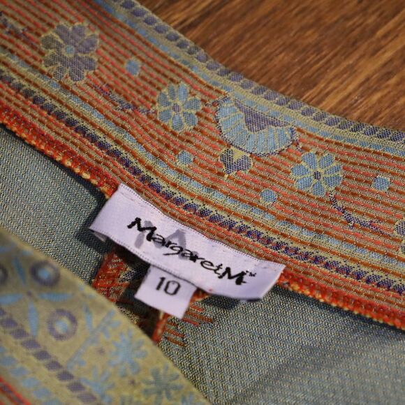 Vintage High Rise Patterned Pants Sz 10 - Picture 3 of 6